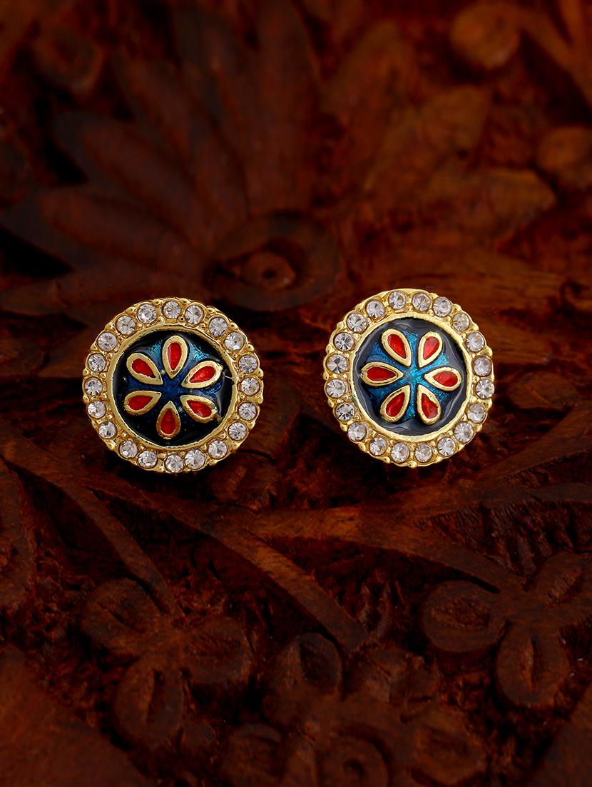 white metal studs earring - 17542744 - Zoom Image - 1