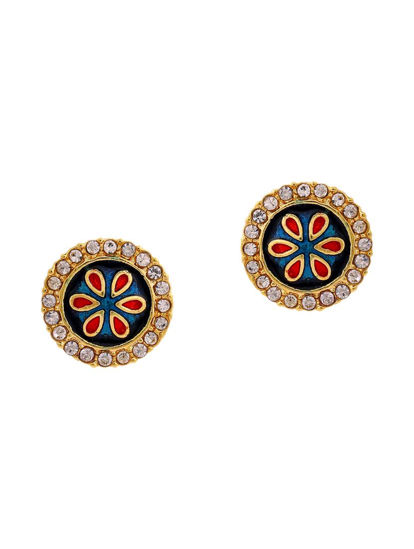 white metal studs earring - 17542744 - Zoom Image - 2