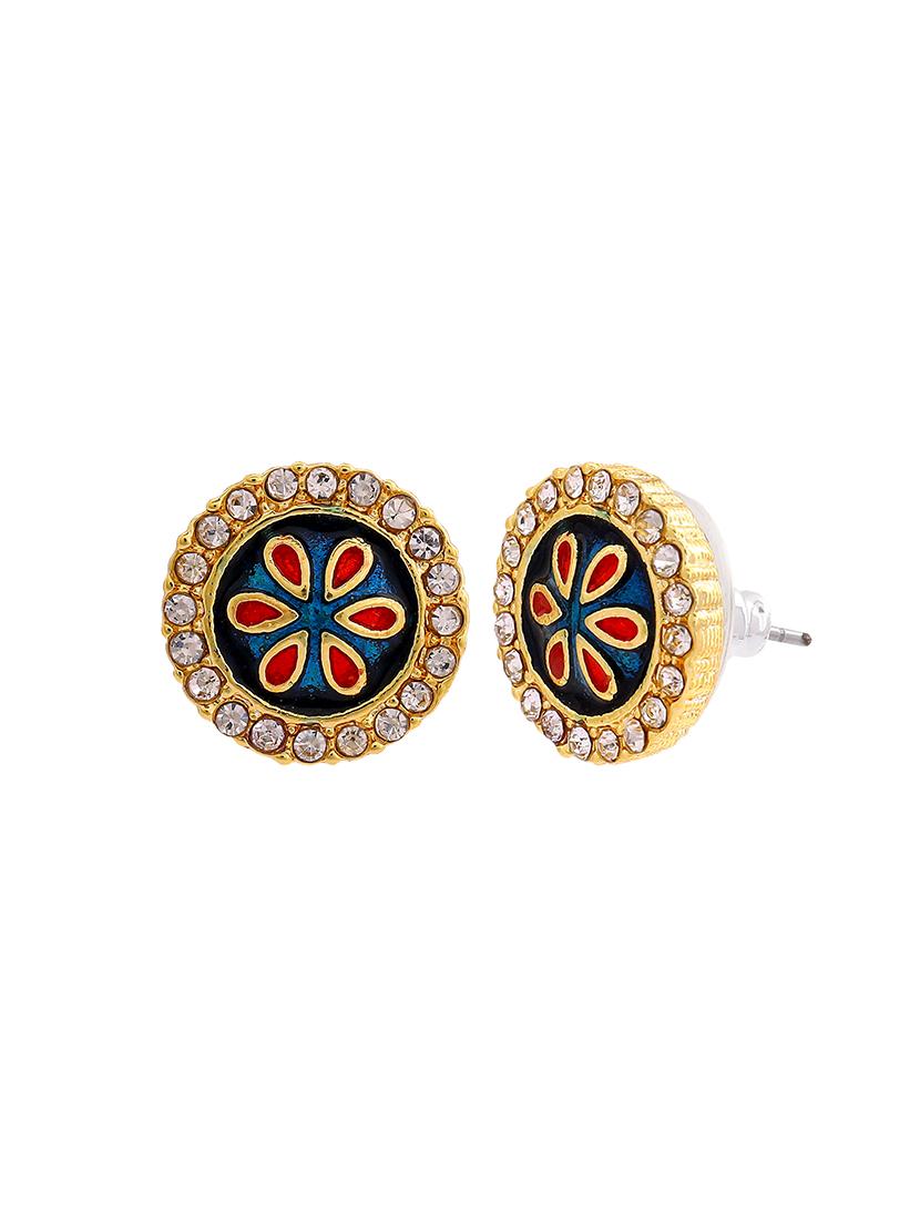 white metal studs earring - 17542744 - Zoom Image - 3