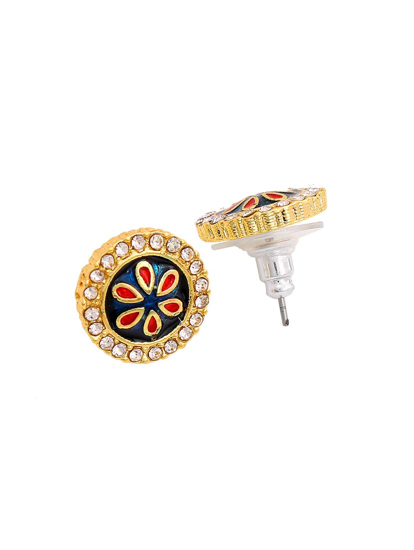 white metal studs earring - 17542744 - Zoom Image - 4
