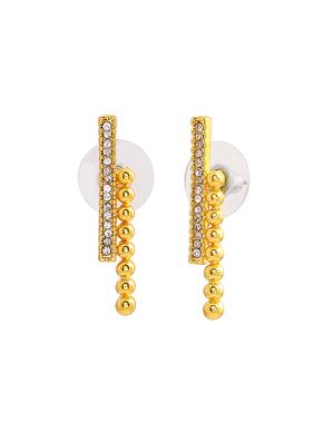 yellow metal studs earring - 17542749 - Standard Image - 3