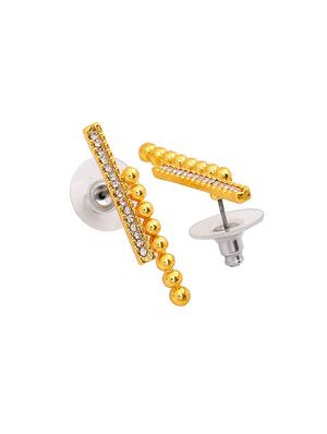 yellow metal studs earring - 17542749 - Standard Image - 4