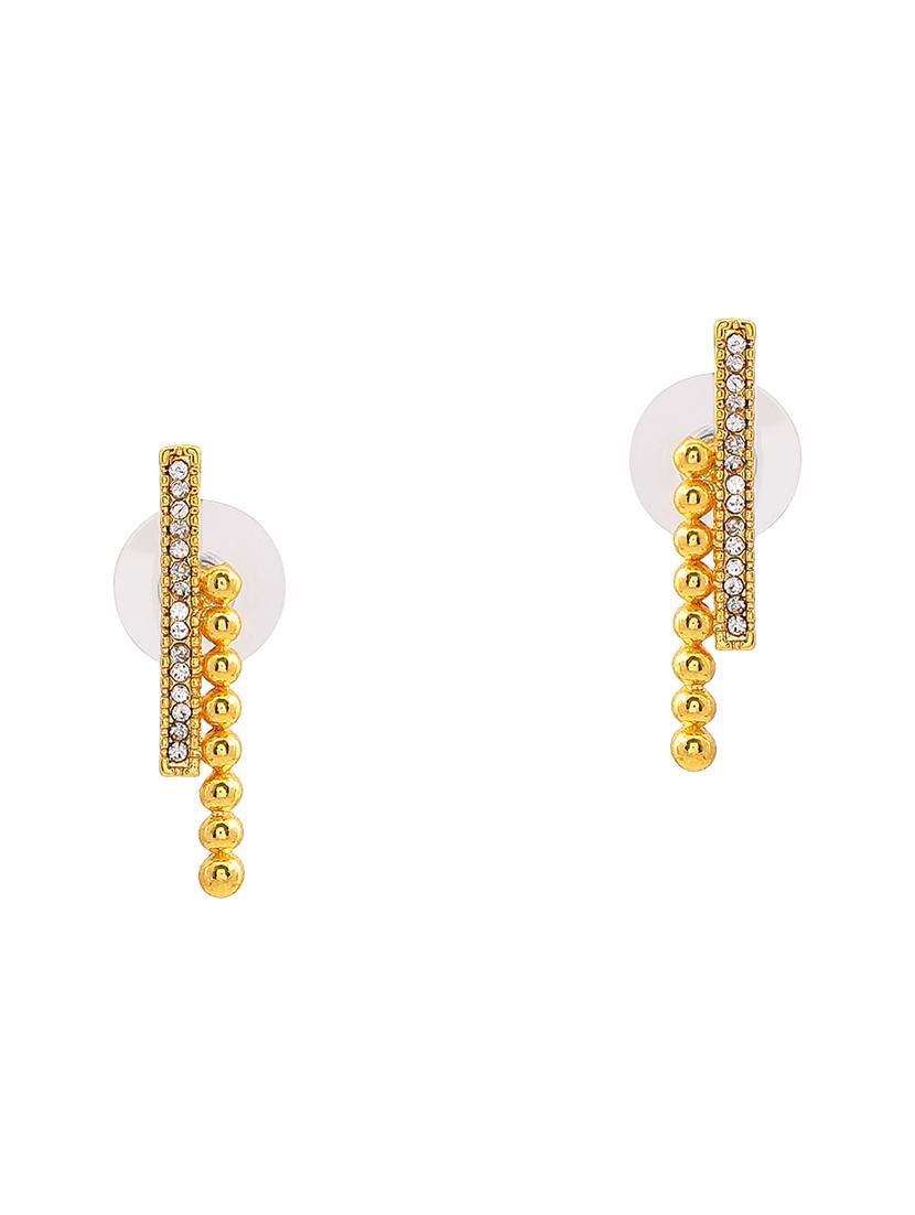 yellow metal studs earring - 17542749 - Zoom Image - 2
