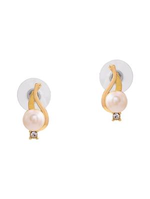 gold metal studs earring - 17542752 - Standard Image - 3