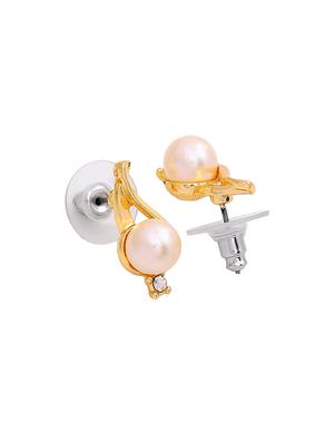 gold metal studs earring - 17542752 - Standard Image - 4