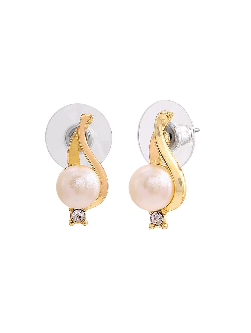 gold metal studs earring - 17542752 - Zoom Image - 2