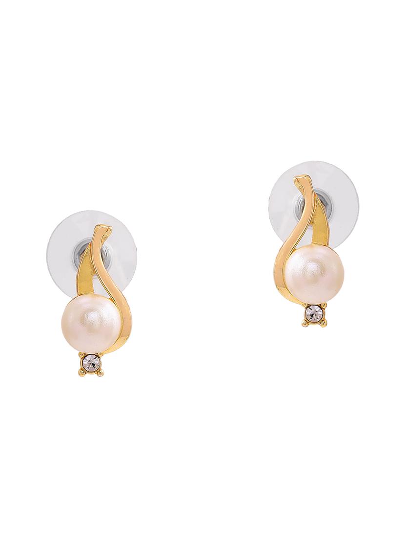 gold metal studs earring - 17542752 - Zoom Image - 3