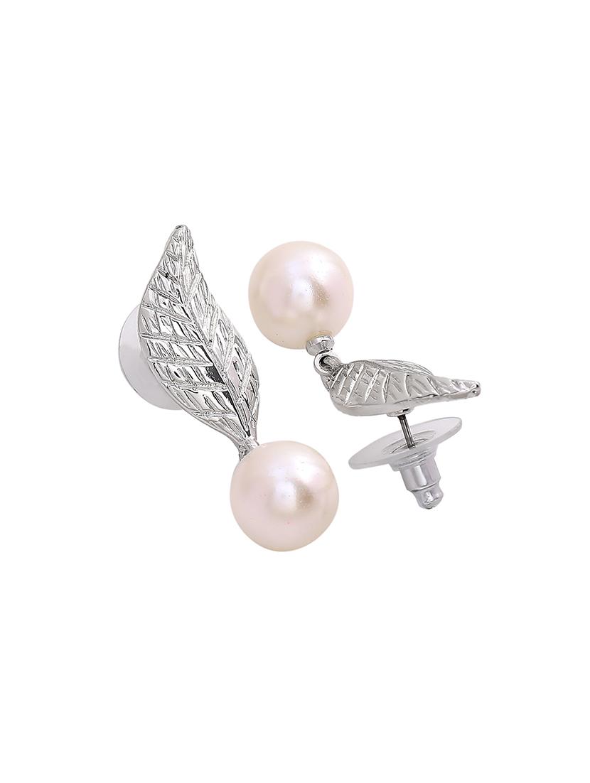 white metal drop earring - 17542755 - Zoom Image - 4