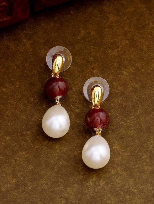 white metal drop earring - 17542758 - Standard Image - 1