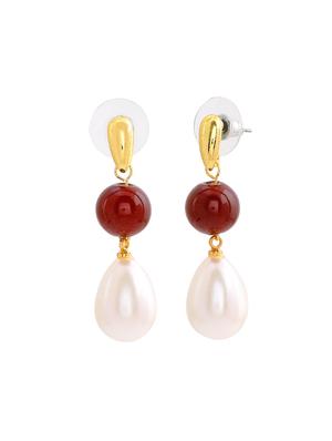white metal drop earring - 17542758 - Standard Image - 2