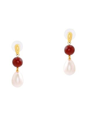 white metal drop earring - 17542758 - Standard Image - 3