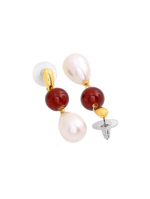 white metal drop earring - 17542758 - Standard Image - 4