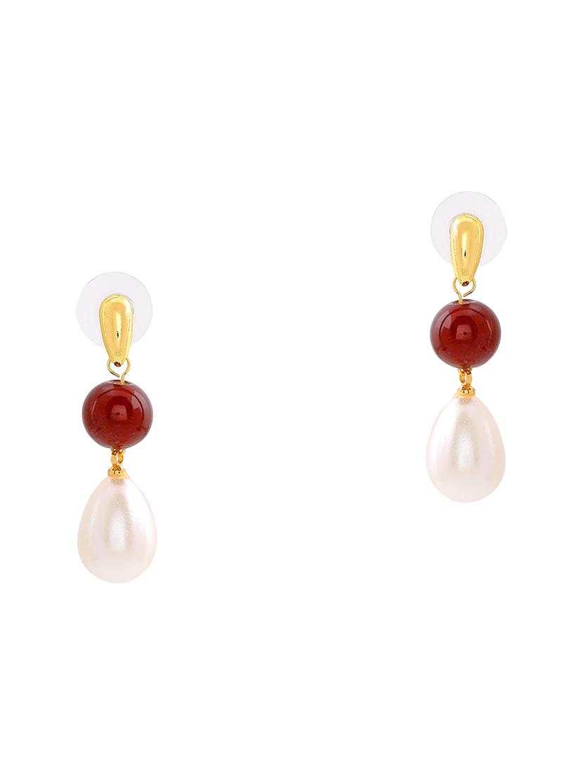 white metal drop earring - 17542758 - Zoom Image - 3