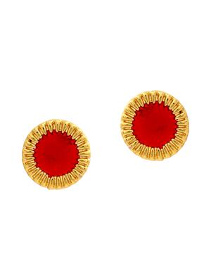 red metal studs earring - 17542762 - Standard Image - 2