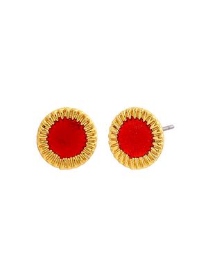 red metal studs earring - 17542762 - Standard Image - 3