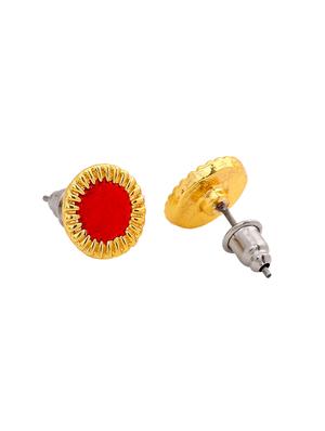 red metal studs earring - 17542762 - Standard Image - 4
