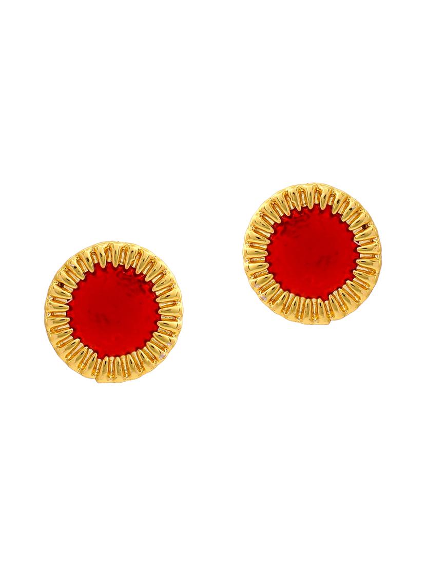 red metal studs earring - 17542762 - Zoom Image - 2