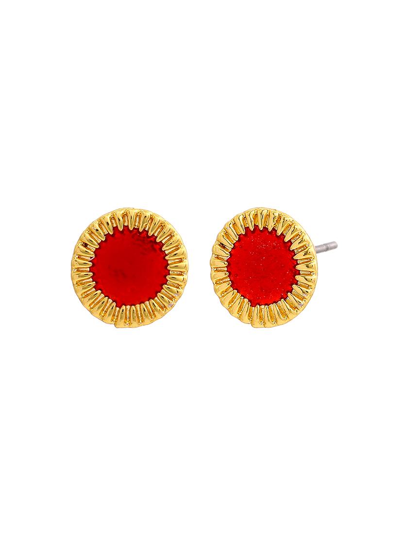 red metal studs earring - 17542762 - Zoom Image - 3