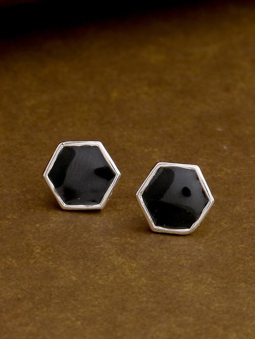 black metal studs earring - 17542763 - Standard Image - 1