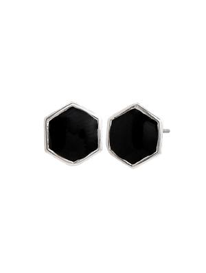 black metal studs earring - 17542763 - Standard Image - 3
