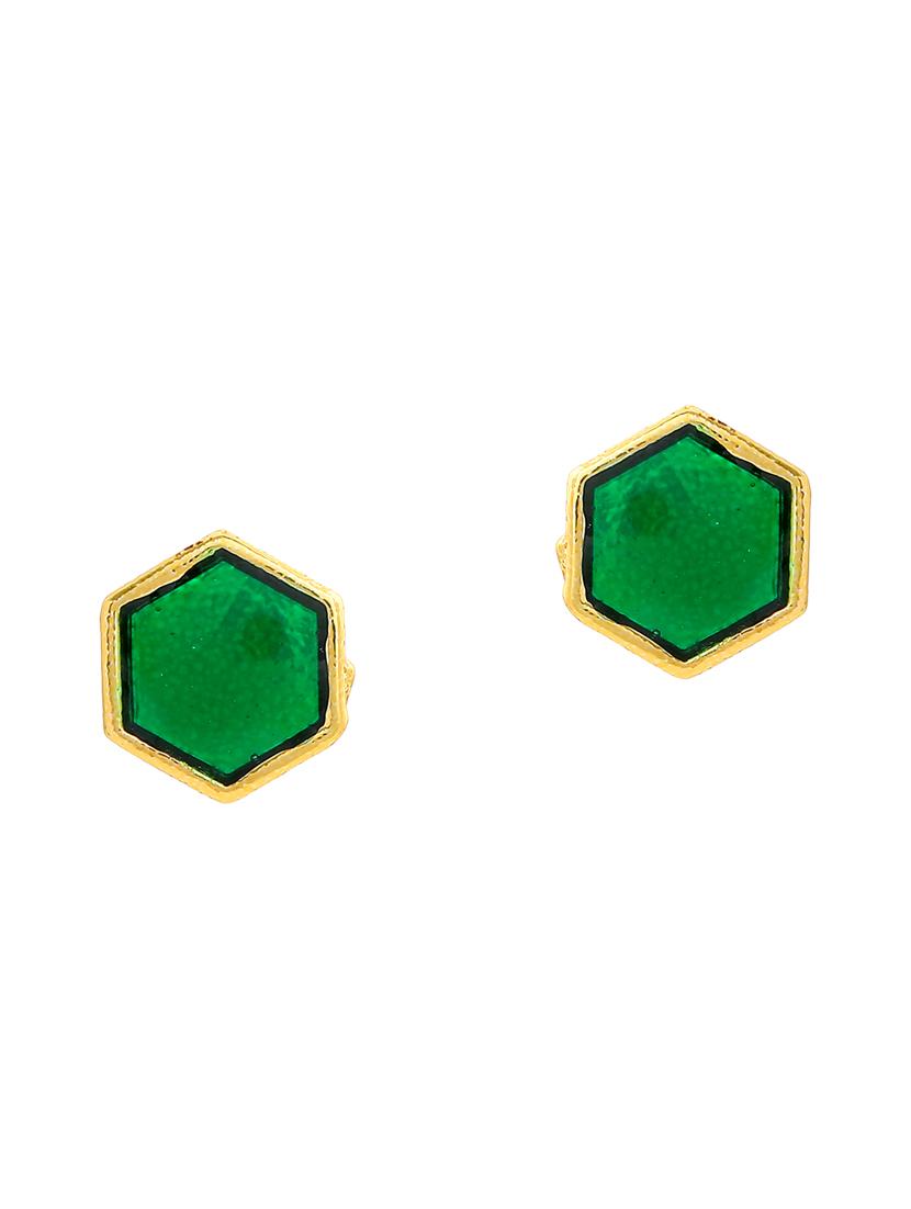 green metal studs earring - 17542764 - Zoom Image - 2