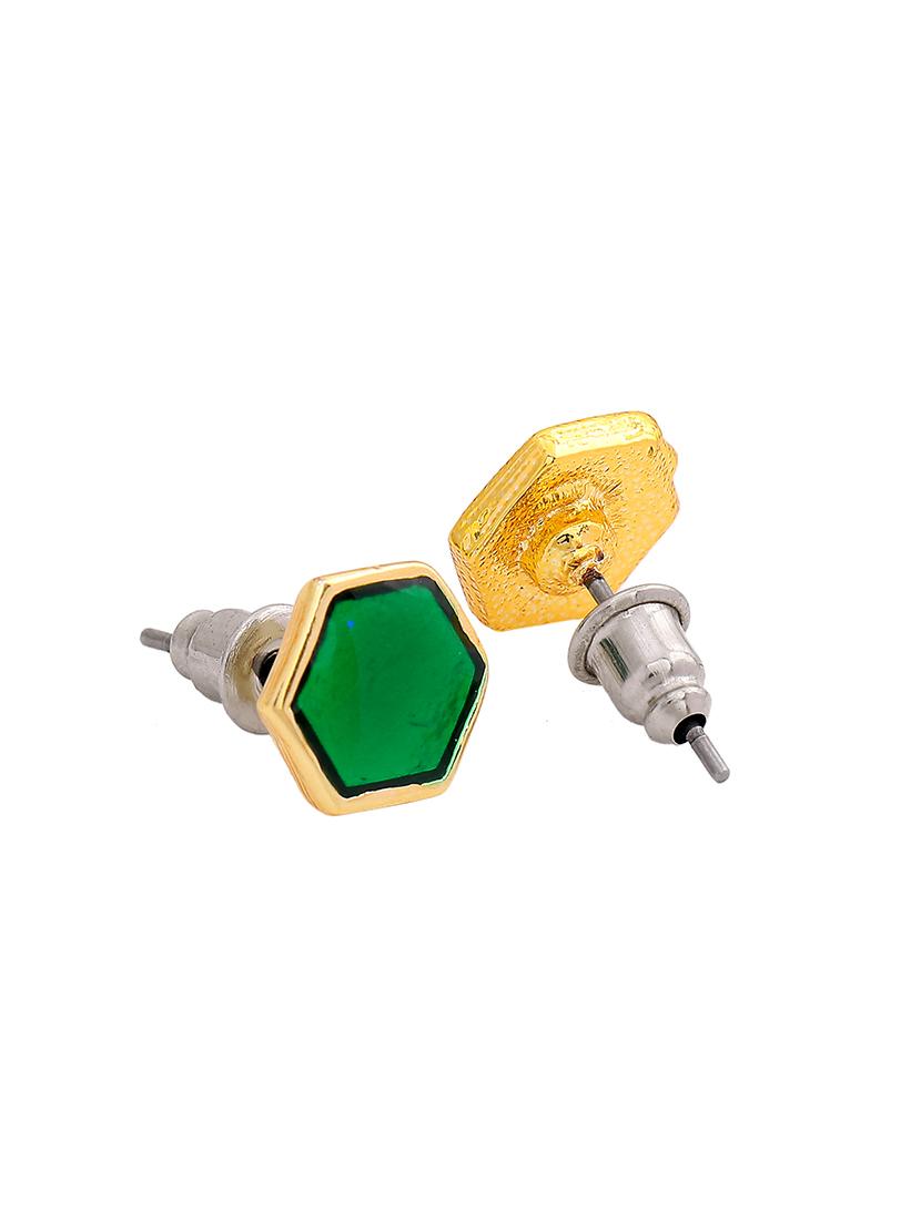 green metal studs earring - 17542764 - Zoom Image - 4