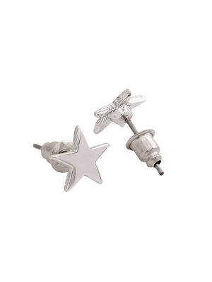 silver metal studs earring - 17542767 - Standard Image - 4