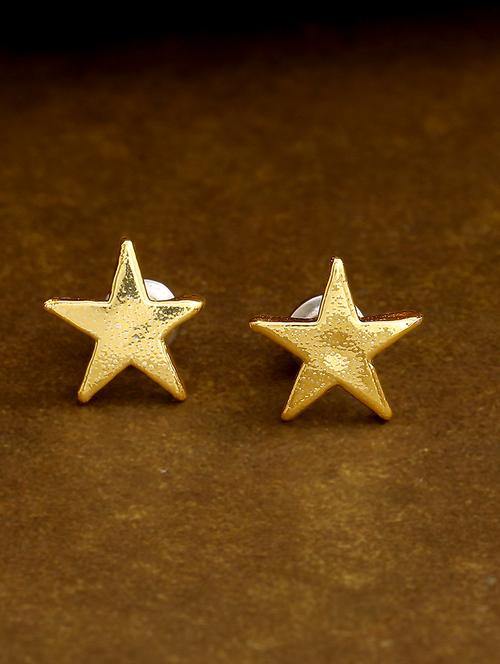 gold metal studs earring - 17542768 - Standard Image - 1