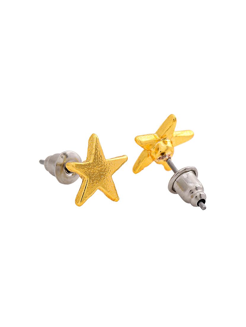 gold metal studs earring - 17542768 - Zoom Image - 4