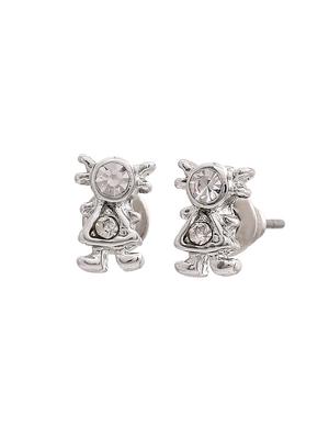 silver metal studs earring - 17542771 - Standard Image - 3