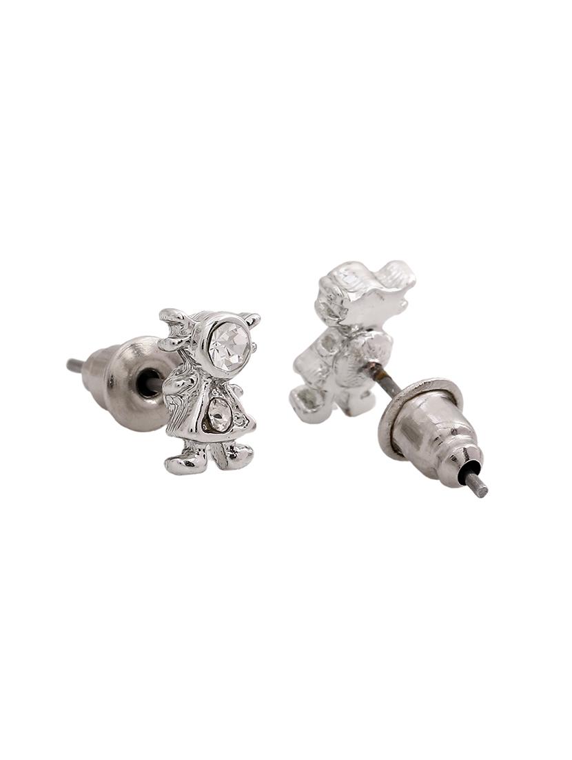 silver metal studs earring - 17542771 - Zoom Image - 4