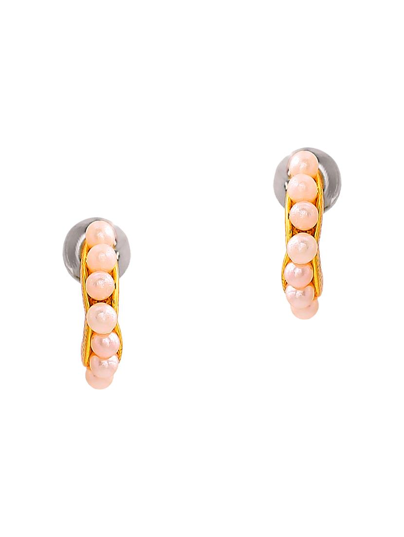 gold metal studs earring - 17542773 - Zoom Image - 2