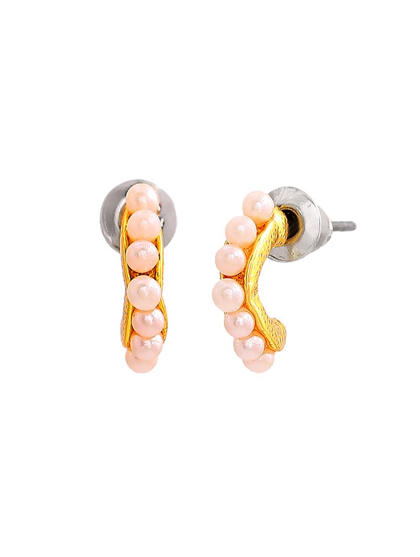 gold metal studs earring - 17542773 - Zoom Image - 3