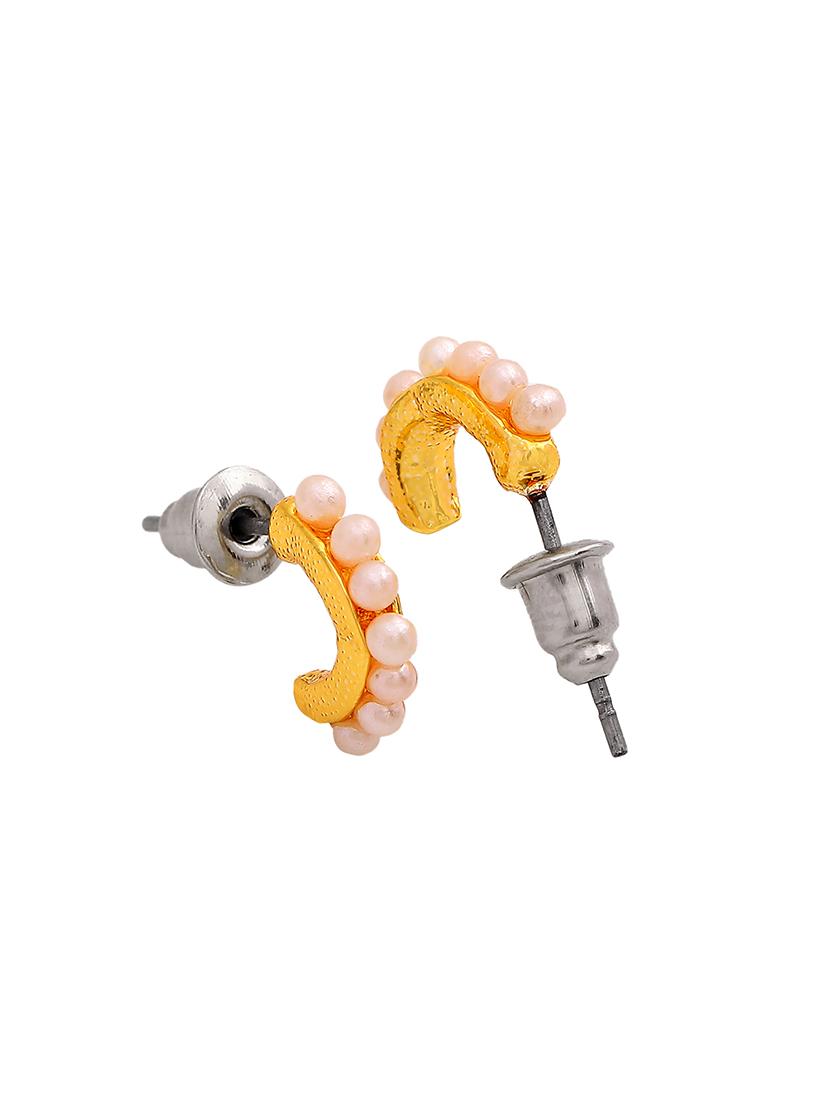 gold metal studs earring - 17542773 - Zoom Image - 4