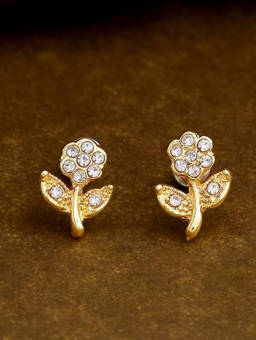gold metal studs earring - 17542774 - Standard Image - 1