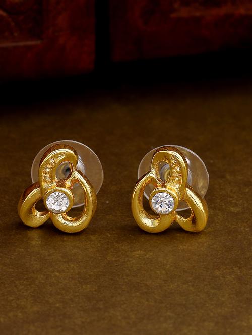 gold metal studs earring - 17542778 - Standard Image - 1