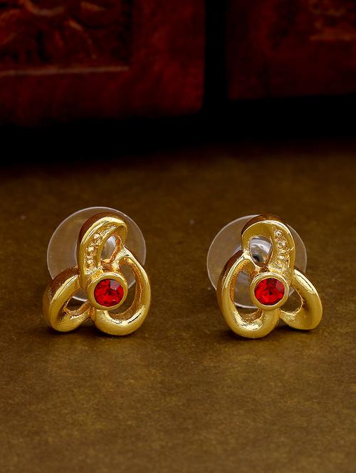 red metal studs earring - 17542779 - Standard Image - 1