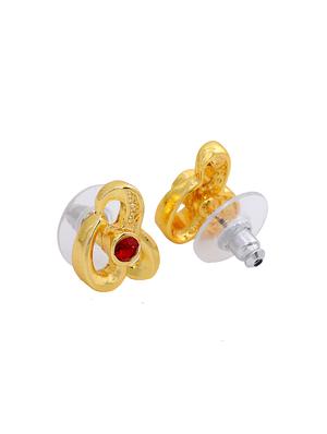 red metal studs earring - 17542779 - Standard Image - 4