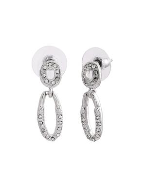 silver metal drop earring - 17542780 - Standard Image - 3
