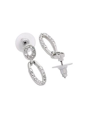 silver metal drop earring - 17542780 - Standard Image - 4