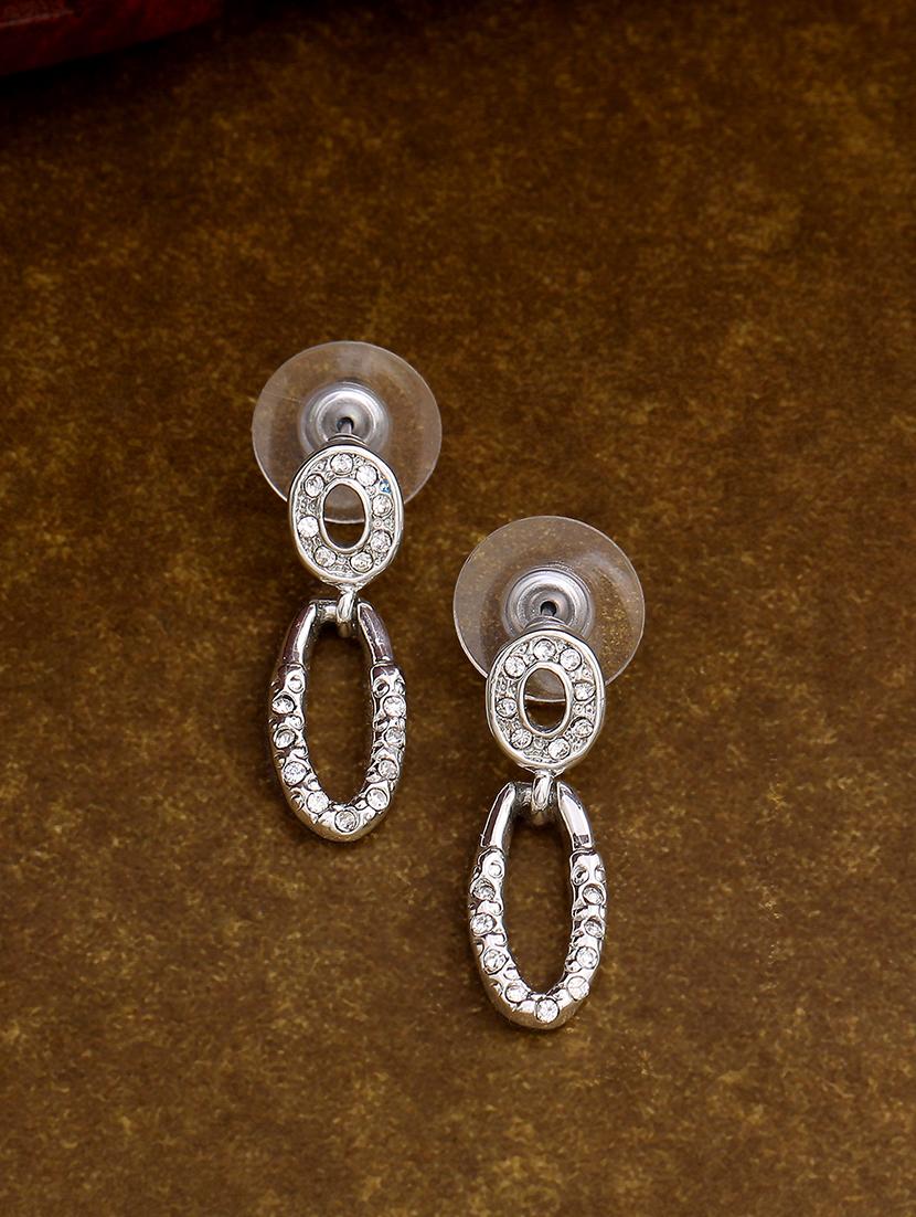silver metal drop earring - 17542780 - Zoom Image - 1