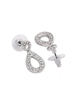 silver metal drop earring - 17542782 - Standard Image - 4