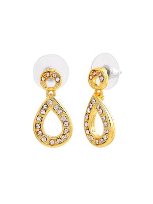 gold metal drop earring - 17542783 - Standard Image - 3