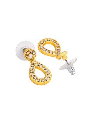 gold metal drop earring - 17542783 - Standard Image - 4