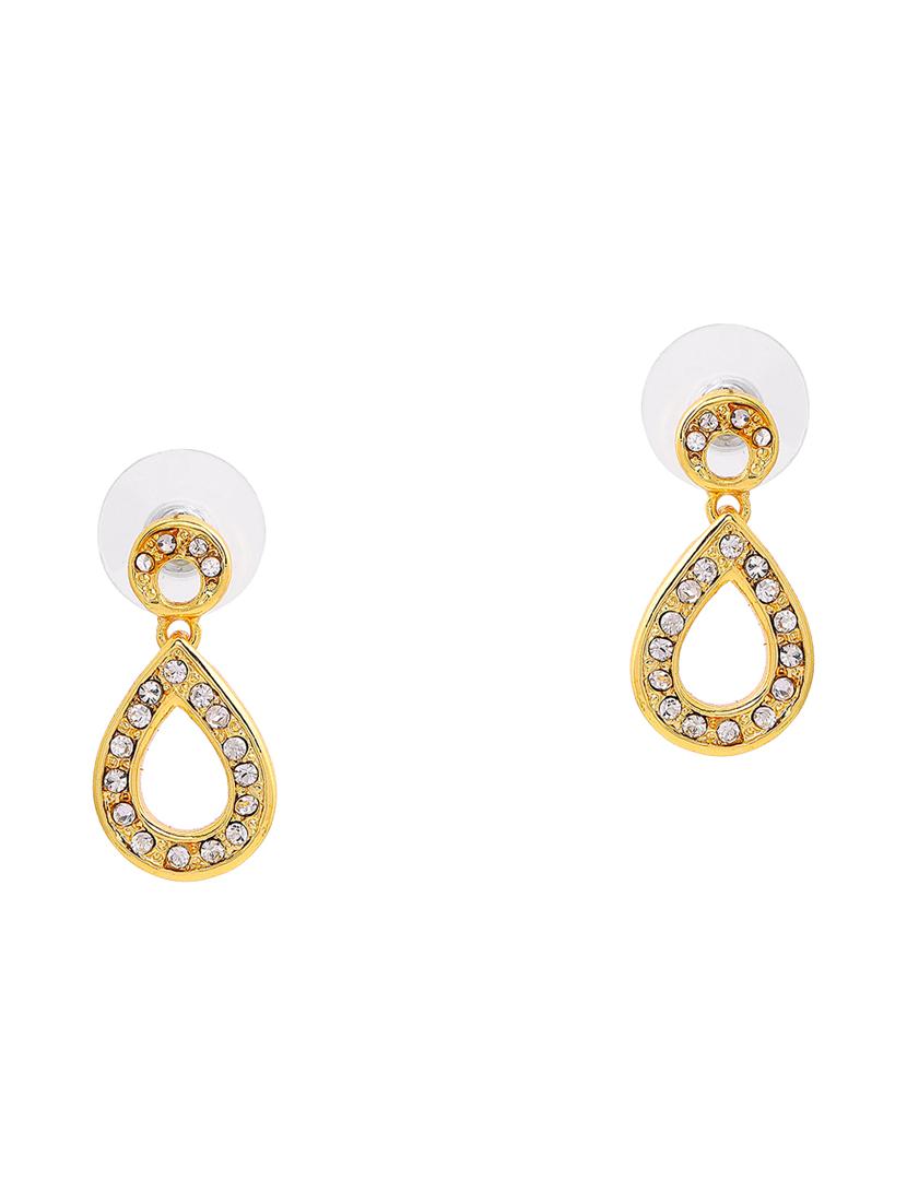 gold metal drop earring - 17542783 - Zoom Image - 2