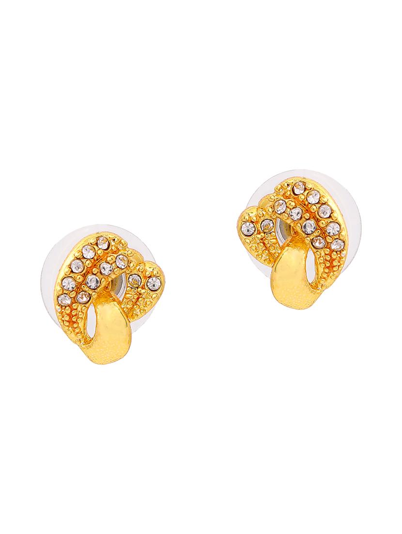 gold metal studs earring - 17542785 - Zoom Image - 2