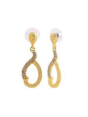 gold metal drop earring - 17542786 - Standard Image - 3