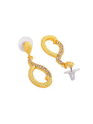 gold metal drop earring - 17542786 - Standard Image - 4