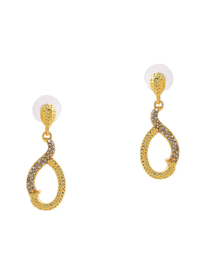 gold metal drop earring - 17542786 - Zoom Image - 2