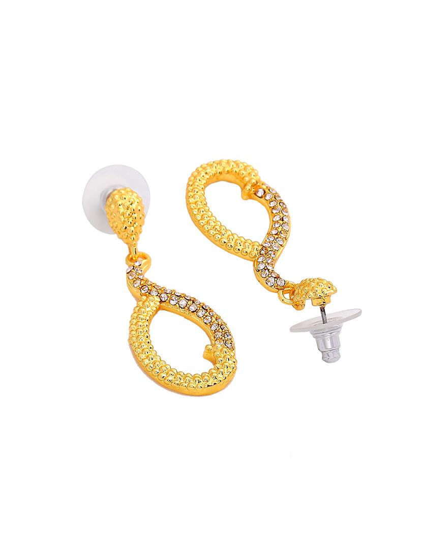 gold metal drop earring - 17542786 - Zoom Image - 4